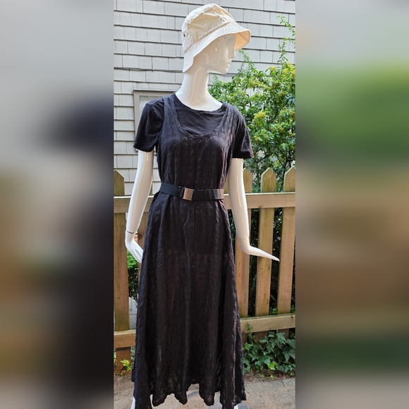 Alison Wonderland Black Linen/ Viscose Dress. Sleeveless, Long. Lg. Almost New - Picture 4 of 10